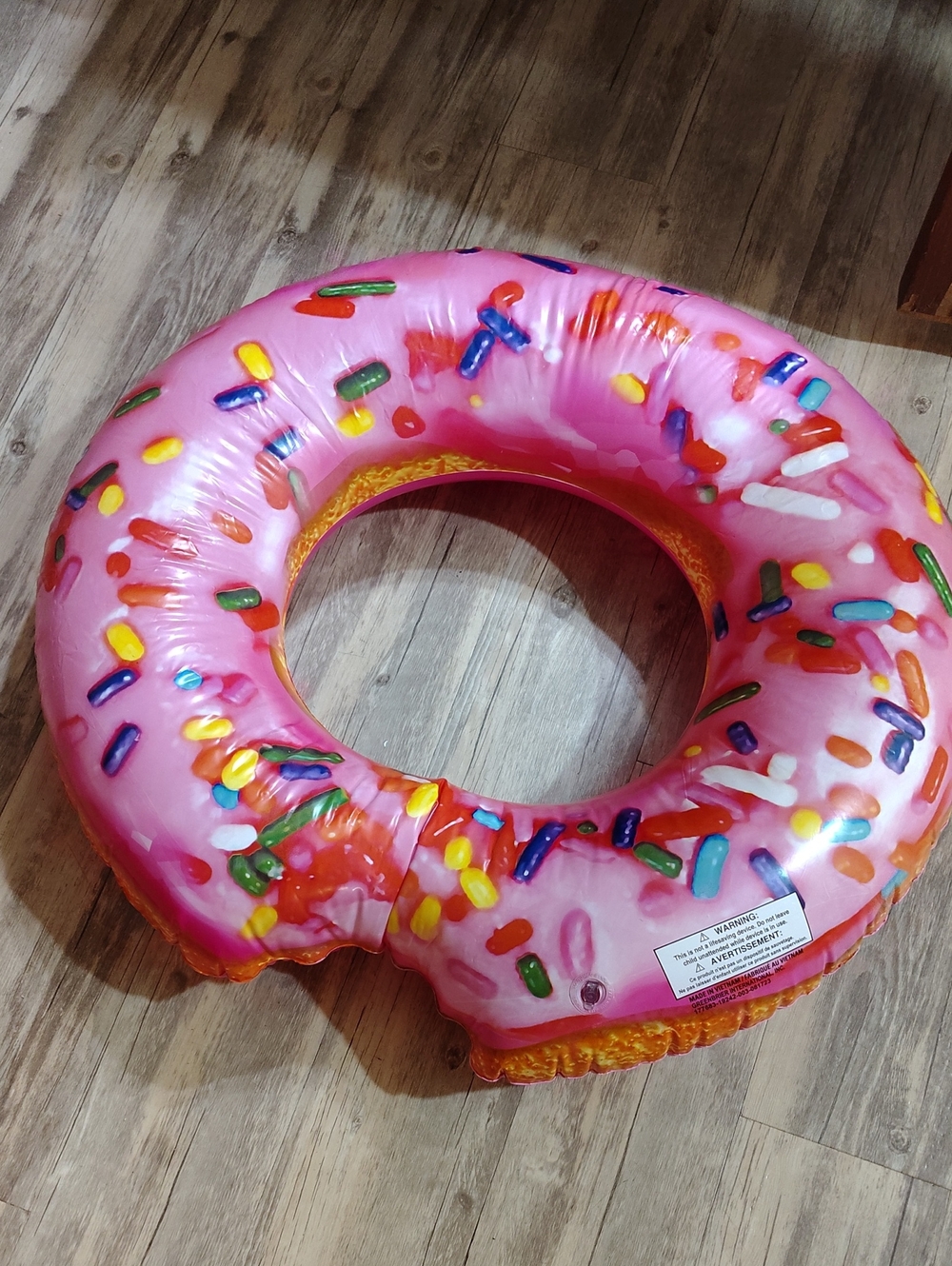Kids Pink Donut Pool Float with Sprinkles